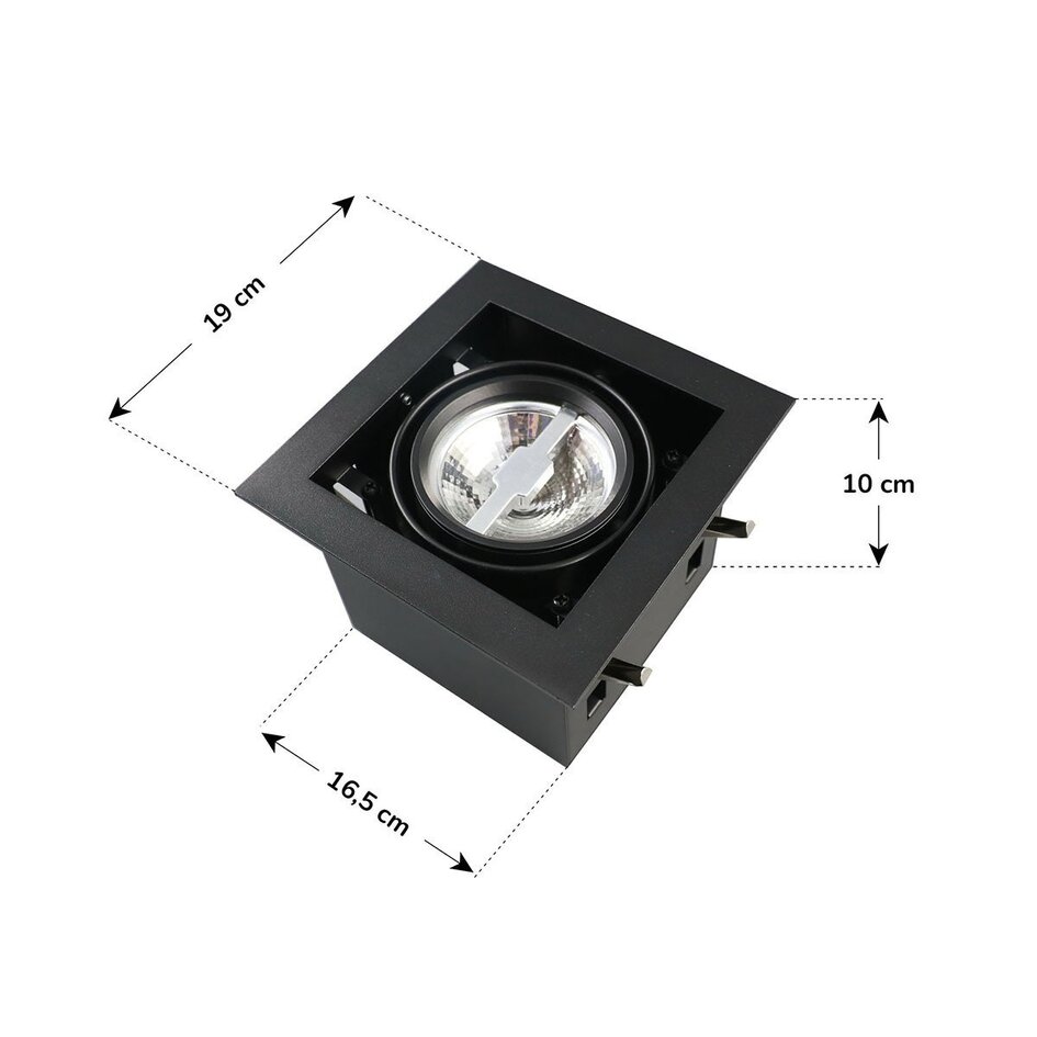AR111 spot encastrable réglable Carter - noir