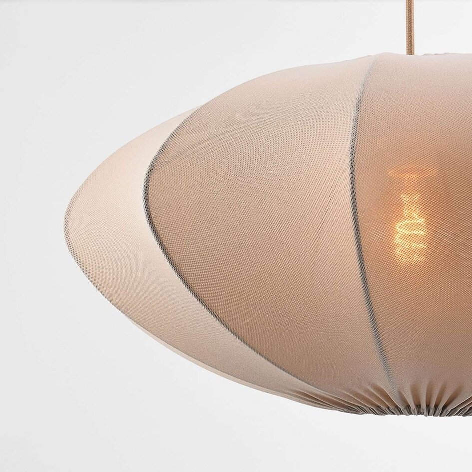 Hanglamp Elyora van stof - taupe