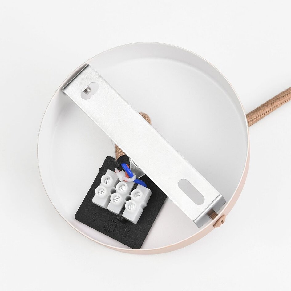 Hanglamp Elyora van stof - taupe