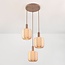 Suspension Fynra 3 lumières en tissu - taupe
