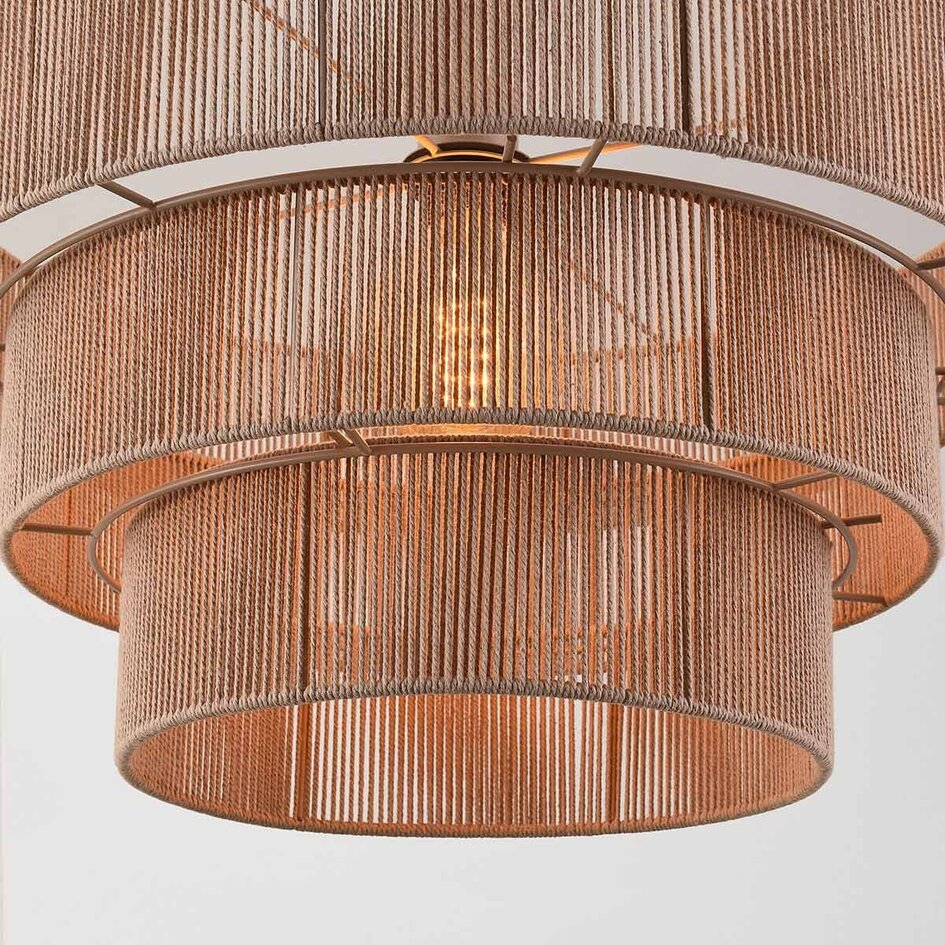 Hanglamp Verna 3-laags van natuurlijk katoentouw
