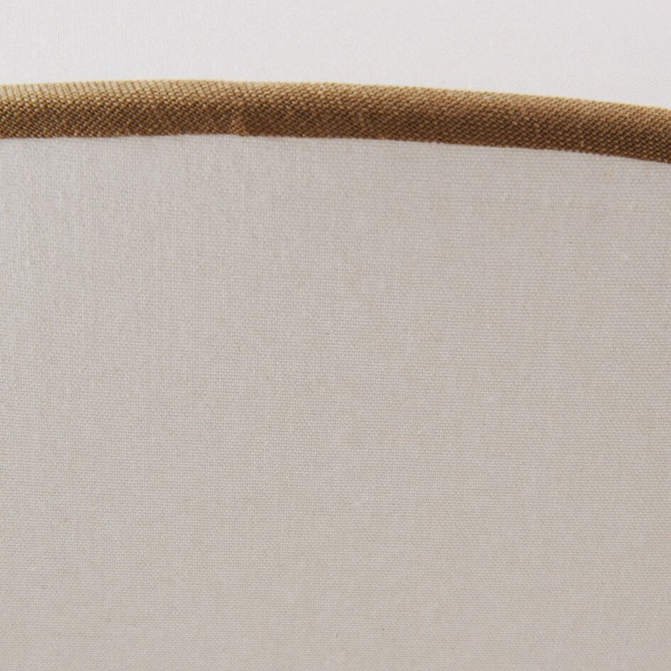 Moderne hanglamp Ovala met beige linnen kap en bruine accenten Ø60 cm