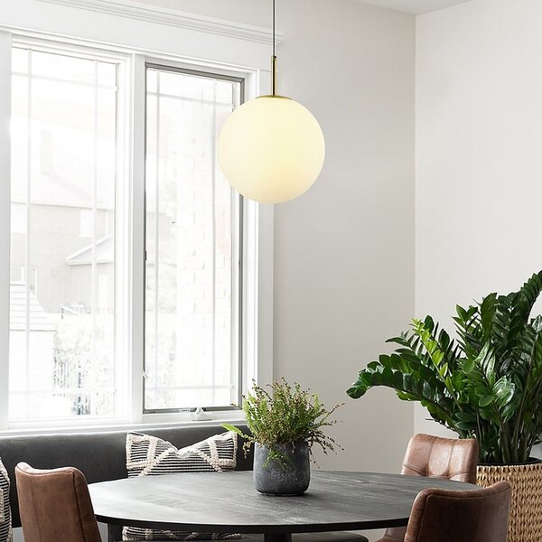 Hanglamp Signe goud met melkwit glas - 3-staps dimbaar, 2700K