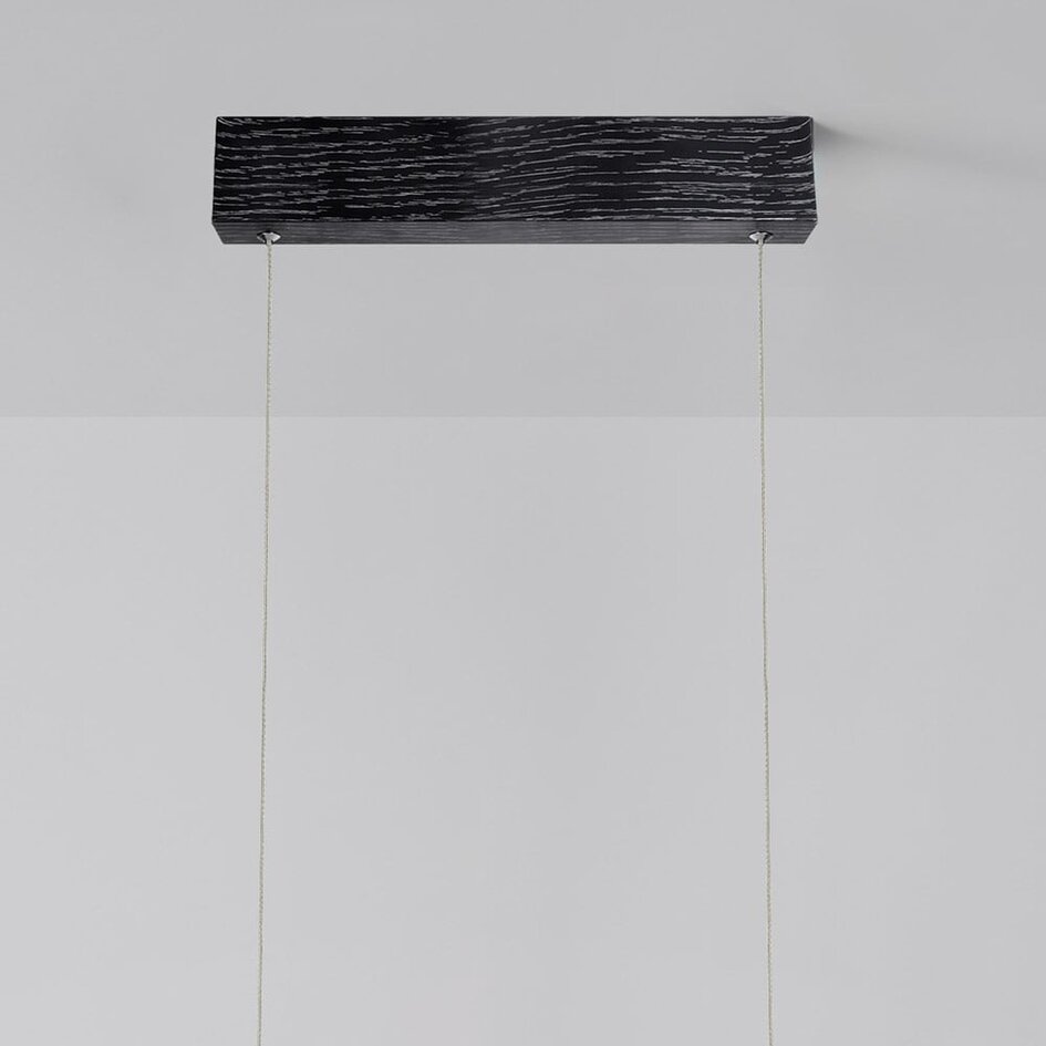 Verstelbare minimalistische hanglamp Andre, zwart met houtpatroon - 3 staps dimbaar