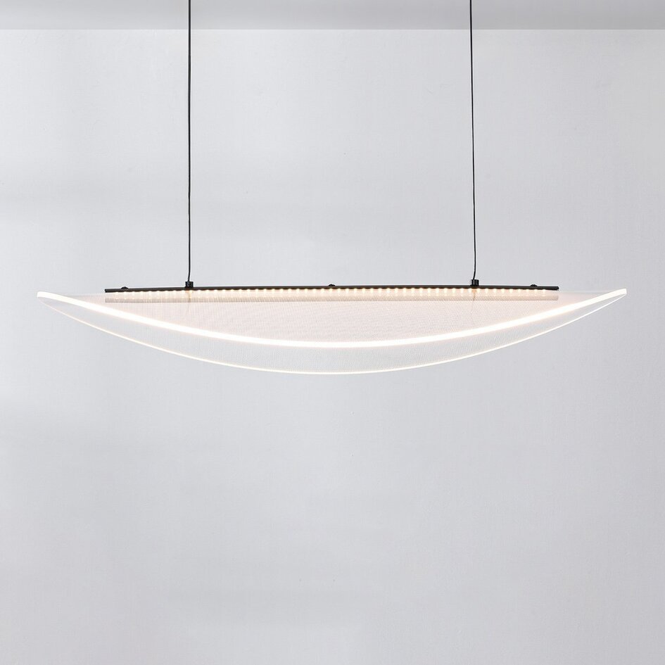 Lampe suspendue design Flectra avec LED à 3 niveaux de gradation et motif quadrillé - noir