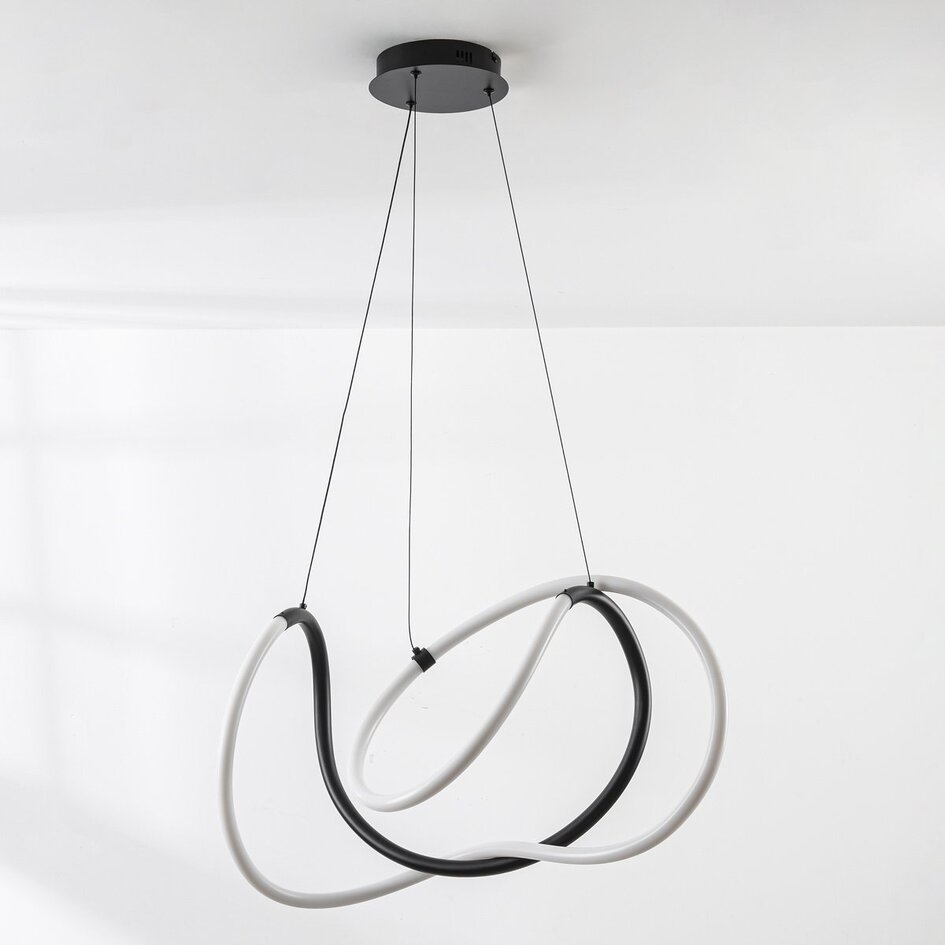 Lampe suspendue design Lunara avec LED intégrées à 3 niveaux de gradation - noir