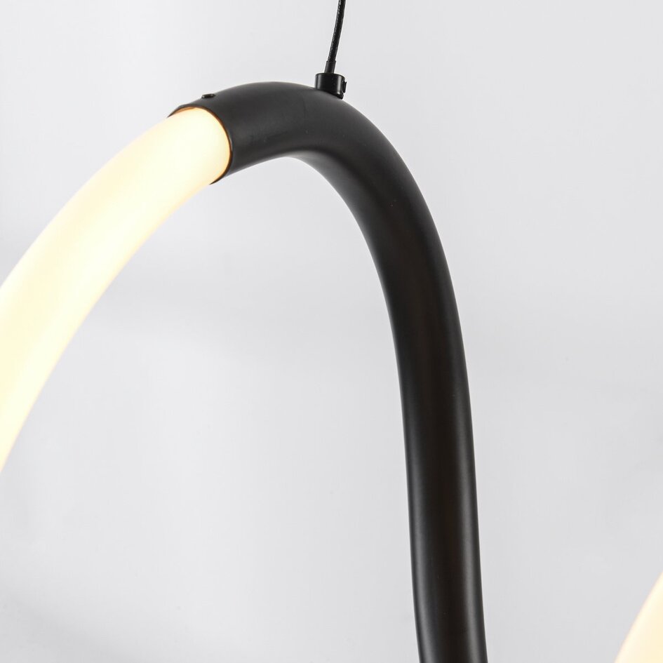 Lampe suspendue design Lunara avec LED intégrées à 3 niveaux de gradation - noir