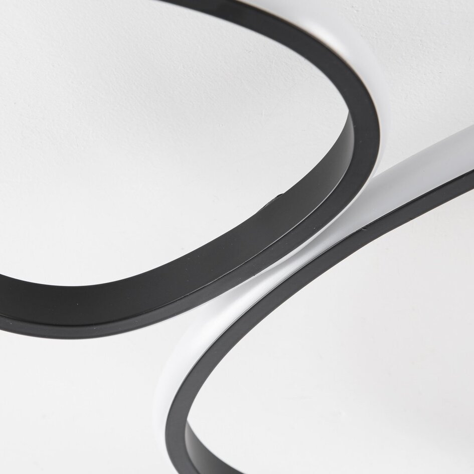 Plafonnier design Zinara, intensité variable 3 niveaux - noir