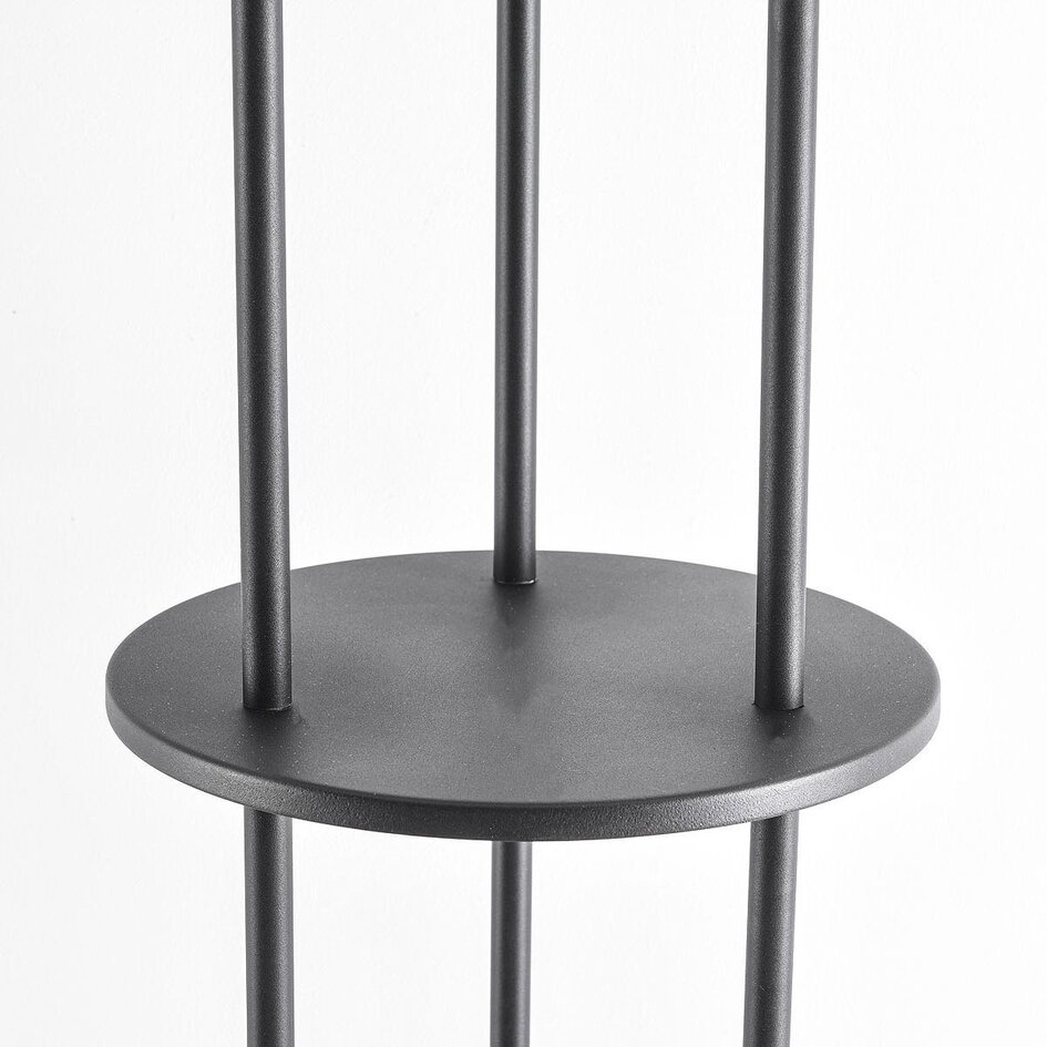 Lampadaire Vinta avec LED solaires à 3 niveaux de gradation et corde tressée en noir