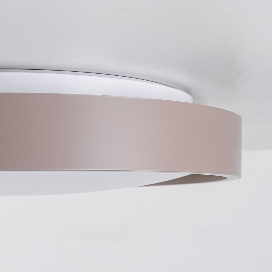 Plafonnier Ricardo en taupe à LED intégrée Ø31 cm, variateur à 3 niveaux