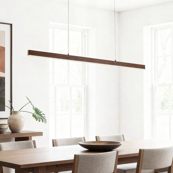 Suspension Elan dimmable à 3 étapes, aspect bois foncé, avec LED intégrée