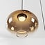 3-staps dimbare hanglamp Kafei met LED en glazen kappen in goud, smoke en koper