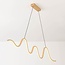 3-staps dimbare design hanglamp Ariana in warm beige met golvende LED-verlichting
