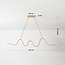 3-staps dimbare design hanglamp Ariana in warm beige met golvende LED-verlichting