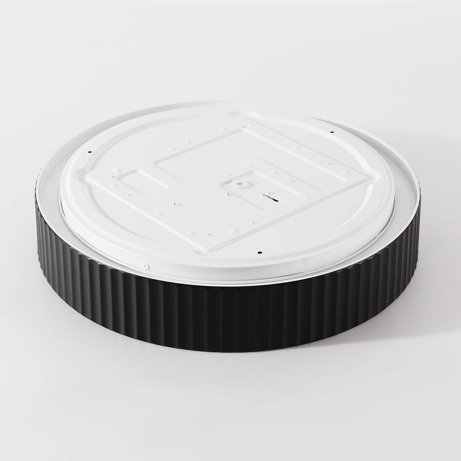 Plafonnier moderne Palomo noir avec bord nervuré et LED dimmables à 3 étapes