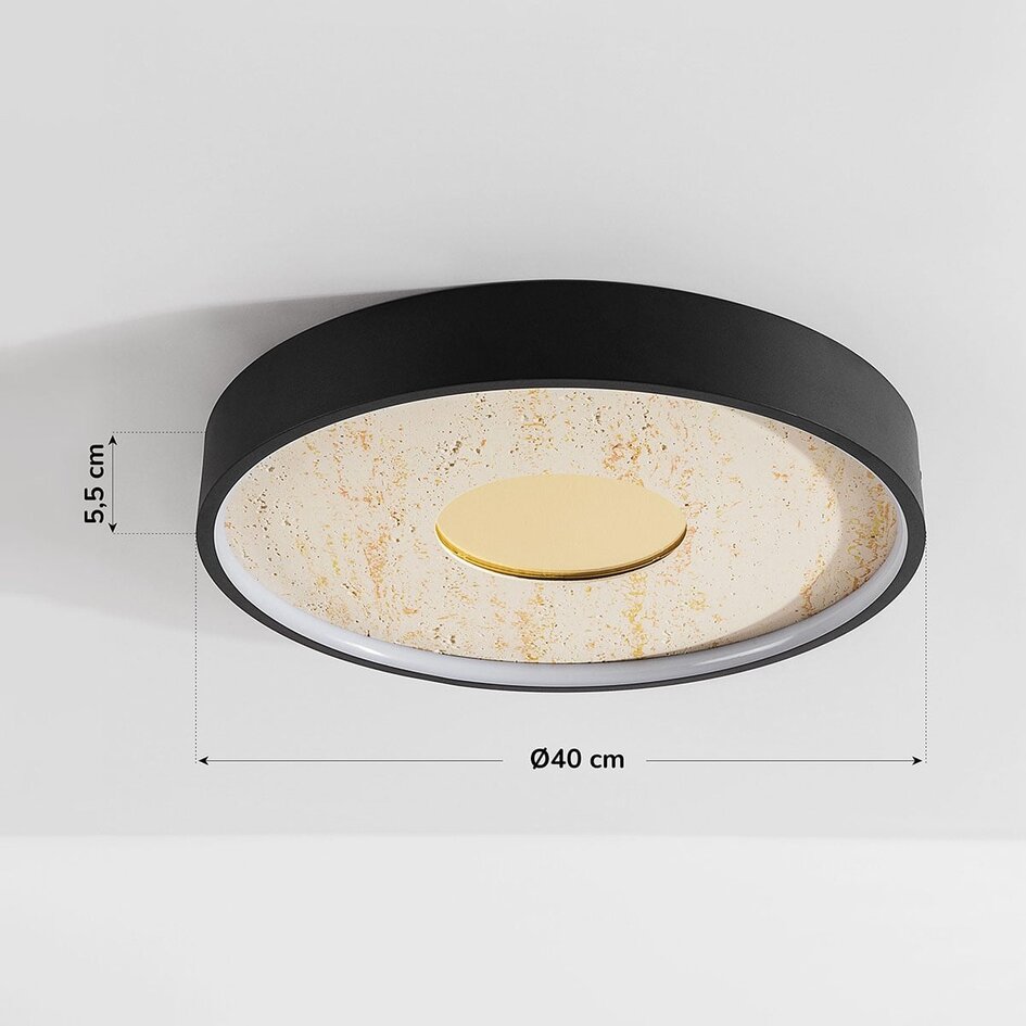 Plafonnier Phobos dimmable à 3 étapes LED - noir et beige