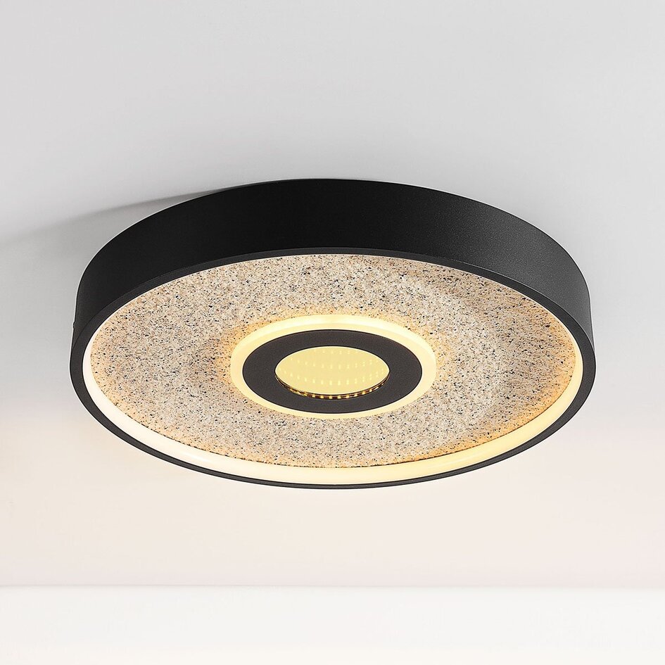 Plafonnier Deimos dimmable à 3 étapes LED - noir et beige