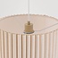 Gebogen vloerlamp Pedro met geplooide kap in zandbeige