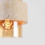 Hanglamp Yuki met travertin (natuursteen) en amber glas