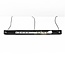 Suspension Naki 3 lumières avec travertin (pierre naturelle) et verre ambré