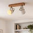 Plafonnier en bois 2 lumières Flint - naturel et blanc