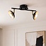 Plafonnier industriel noir et or 2 spots LED - Orchid