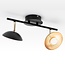 Plafonnier industriel noir et or 2 spots LED - Orchid
