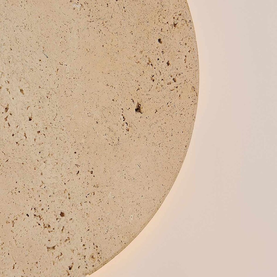 Applique Plawi à LED intégrée et travertin (pierre naturelle)