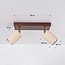 Plafonnier Orven avec 2 spots orientables en travertin (pierre naturelle) et aspect bois
