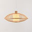 Bamboe hanglamp Levra met linnen diffuser in naturel