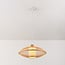 Bamboe hanglamp Levra met linnen diffuser in naturel