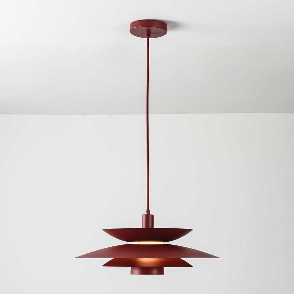 Hanglamp Alvra in matte bordeaux rood