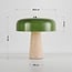 Lampe de table Sento à abat-jour en verre vert et travertin (pierre naturelle)