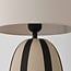 Tafellamp Miora - gestreept keramiek met stoffen kap in beige