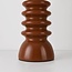Lampe de table Seyra en céramique brune à abat-jour en tissu beige
