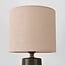 Lampe de table Ayra en céramique anthracite à abat-jour en tissu beige