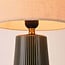 Lampe de table Ayra en céramique anthracite à abat-jour en tissu beige