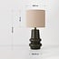 Lampe de table Ayra en céramique anthracite à abat-jour en tissu beige