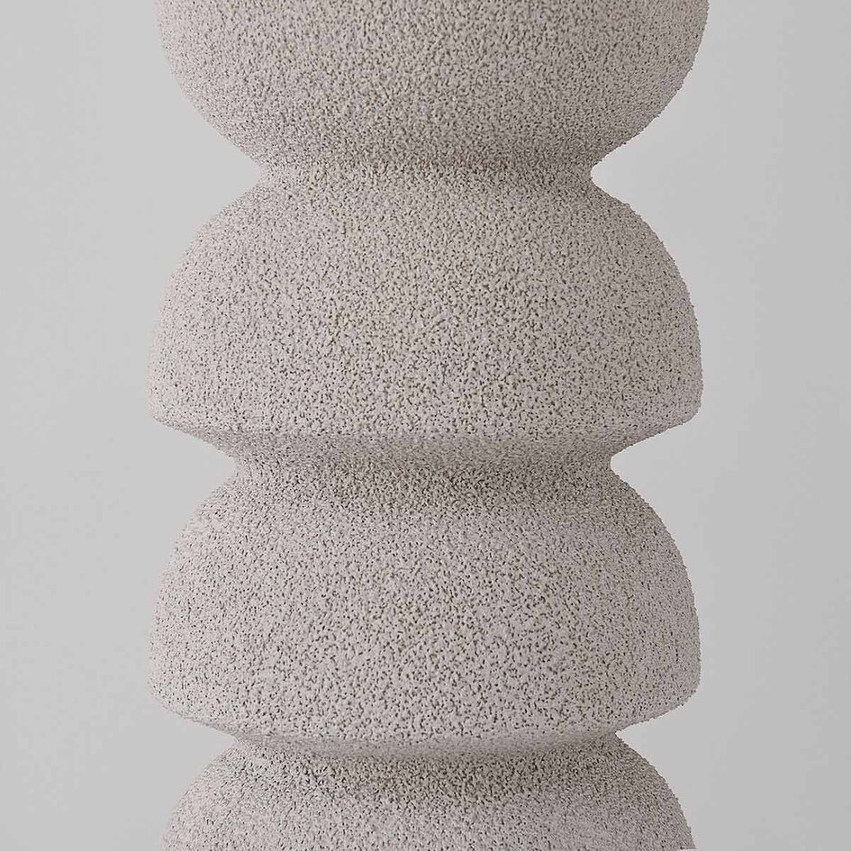 Lampe de table Kiyra - céramique blanche avec abat-jour en tissu beige