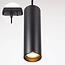 Zwarte tube hanglamp Simon voor 1-fase railverlichting