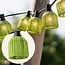 Prikkabel set inclusief kappen in groene rotanlook, verkrijgbaar met verschillende LED lampen