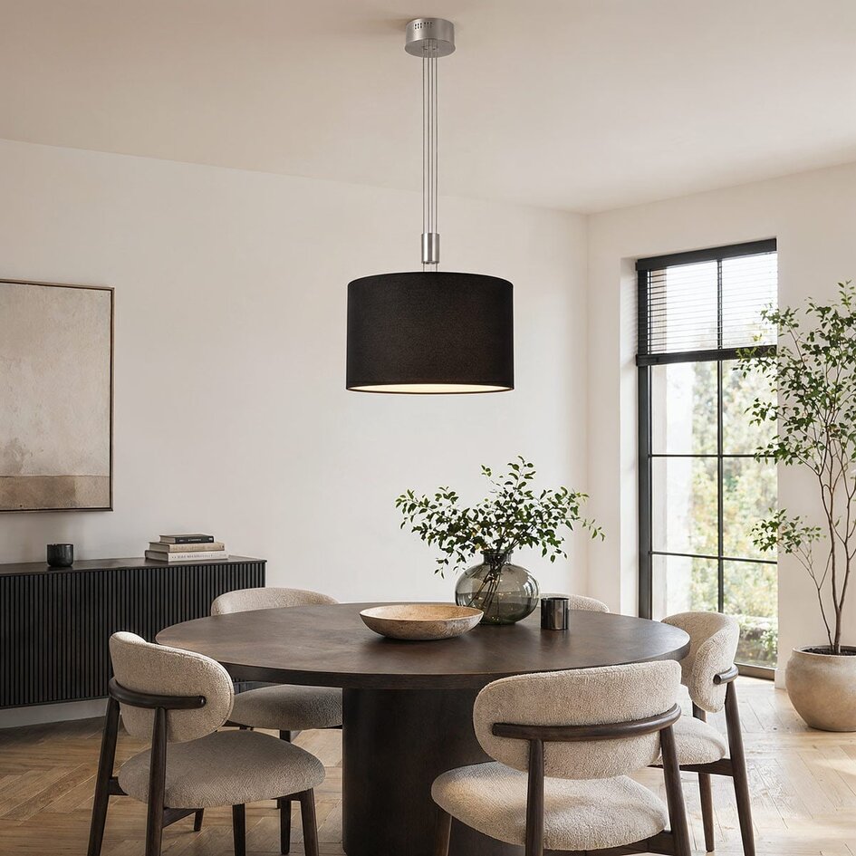 Suspension moderne nickel satiné gradation à 3 niveaux LED - Hazel