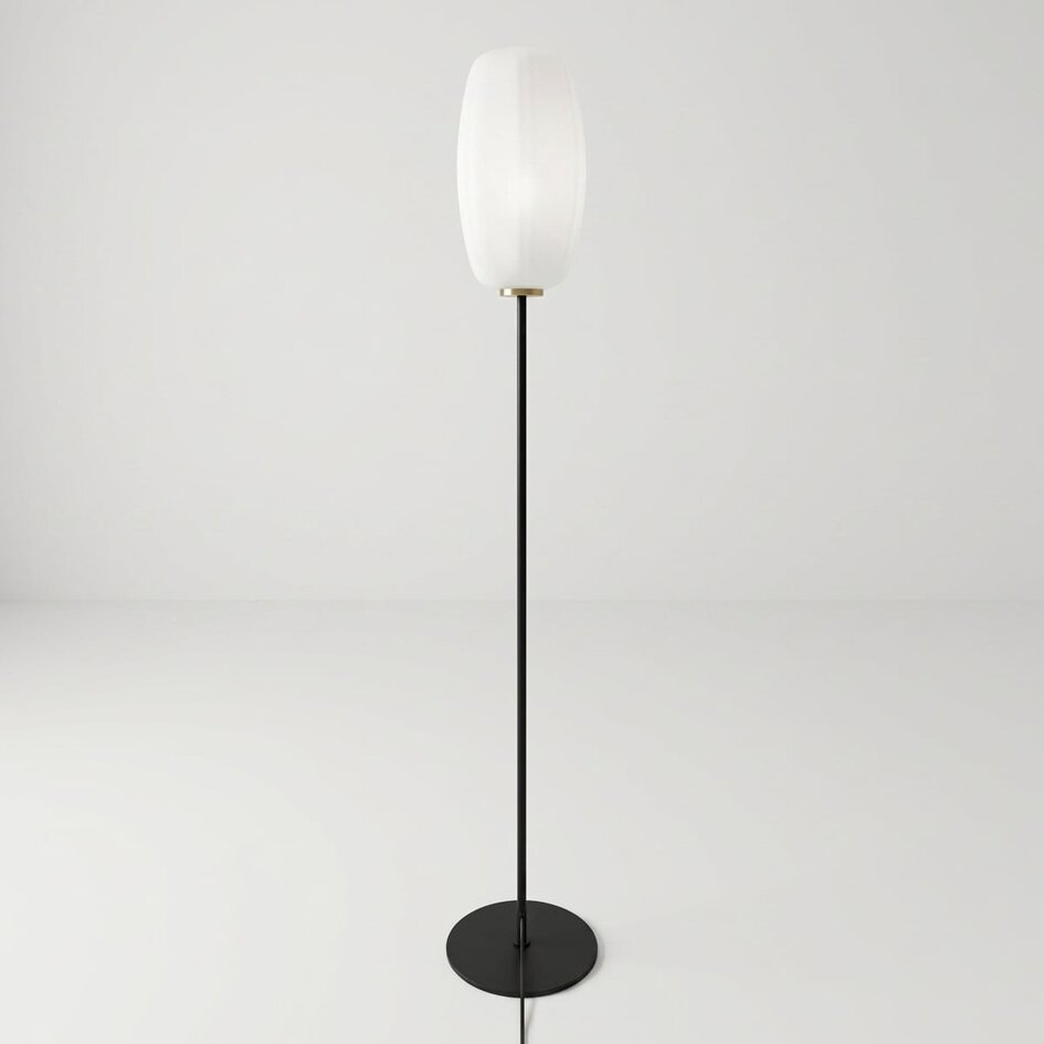 Lampadaire en verre blanc - Karsten