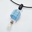 Kit guirlande guinguette avec abat-jours bleu clair avec aspect rotin, disponible avec différentes ampoules LED