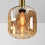 Suspension 6 lumières Sei - verre ambré avec or