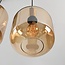 Suspension 6 lumières Sei - verre ambré avec or