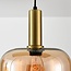 Suspension 6 lumières Sei - verre ambré avec or