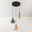 Hanglamp 3-lichts met verschillende kleuren glas - Loiza