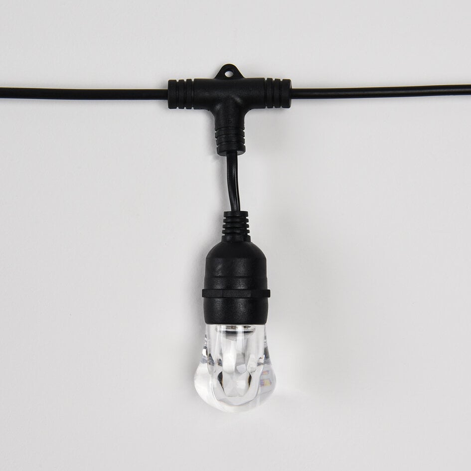 Guirlande lumineuse connectée RGBW de 15 mètres, 15 douilles suspendues, TUYA