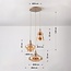 Suspension 3 lumières Trinidad avec verre ambré - beige